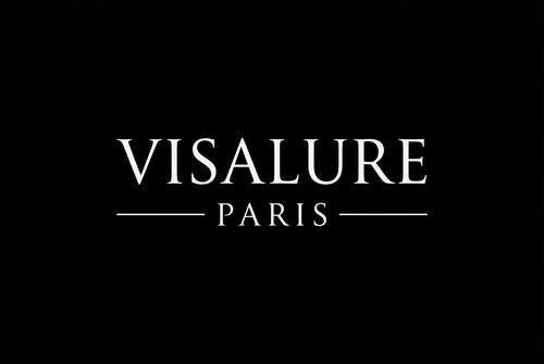 Logo Visalure Paris sur fond noir uni, sans damier